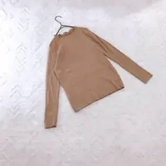 UNIQLO ユニクロ トップス ベージュ リブ編み 長袖ニット スカラップ