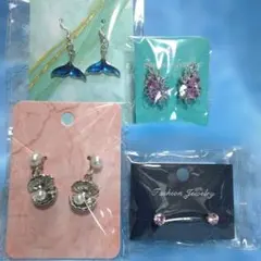 No.55　デザインピアス4点セット