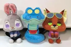 ★ズートピア2★新品同様☆マスコットぬいぐるみ☆3種SETまとめ売り