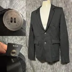 定価30800円 wjk 最高級牛角ホーンボタン　裏毛パイル生地ジャケット　黒