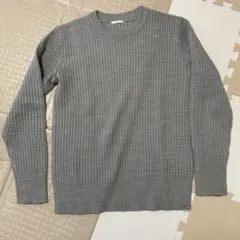 GU グレー リブ編み ニットセーター M