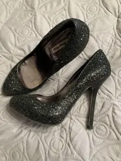 miumiu MiuMiu ミウミウ　黒　ヒール　美品　パーティー　グリッター