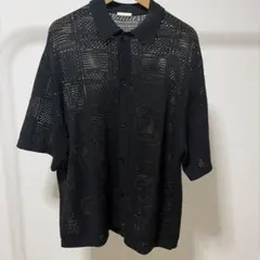 GU メッシュニットシャツ ブラック XLのサムネイル