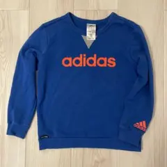 美品 adidas アディダス パーカースウェット トレーナー ブルー 140
