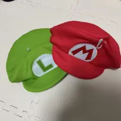 マリオ ルイージ 帽子 キャップ 2点セット BANDAI バンダイ　被り物
