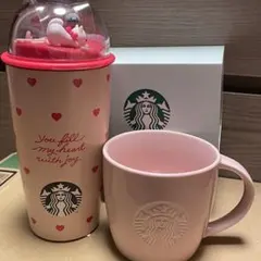 スターバックスバレンタイン2026カップシェイプステンレスボトルハートピンクマグ