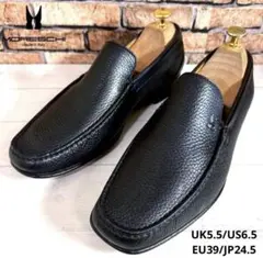極美品⭐️MORESCHI■ヴァンプローファー✨ドレスシューズ 本革 シボ革