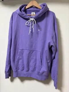 NIKE ナイキ ソロスウッシュパーカースウェット 刺繍ロゴ パープルM