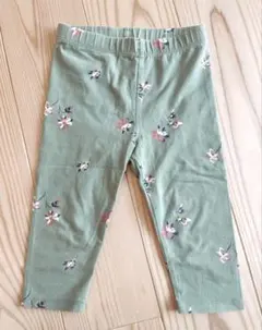 babyGAP ギャップ キッズ レギンス 花柄 グリーン スパッツ100㎝