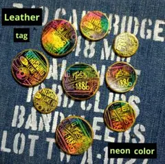 革タグ☆ネオンカラー☆9個セット