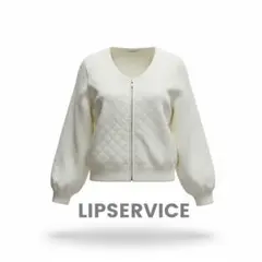 RIPSERVICE ショート丈ホワイト白 キルティング カーディガンのサムネイル