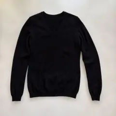 【中古品】ユニクロ　カシミヤ100% Vネックセーター　ブラック レディースM