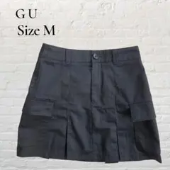 GU ジーユー ローウエスト カーゴ ミニスカート 黒 M