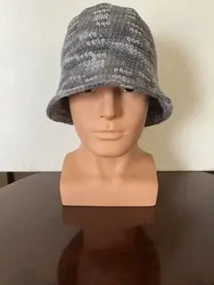 クラッシャーハット　バケットハット　ニット帽　ハンドメイド　手編み　メンズ