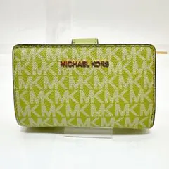 MICHAEL KORS マイケルコース／ロゴ柄 折財布 グリーン系