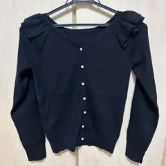 トッコクローゼット 2ウェイ ニットカーディガン 黒 パールボタン M