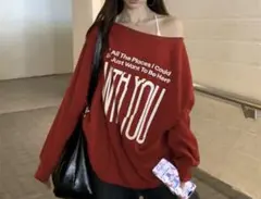 オープンショルダー ロング袖 Tシャツ レディース リバーシブル ゆったり