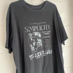 グラフィックプリント 半袖Tシャツ ブラック