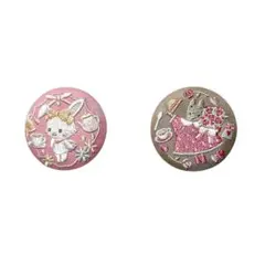 サンリオ 2個 刺繍缶バッジ ウィッシュミーメル マロンクリーム