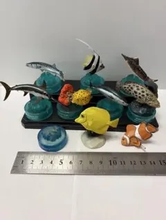 海の魚フィギュア/ 海洋堂　黒潮の魚たち / yujin 原色図鑑/ 8個セット