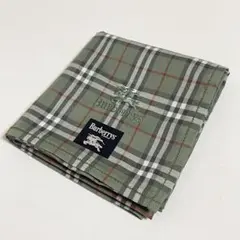 BURBERRY バーバリー ノバチェック 刺繍 ロゴ ホース ハンカチ カーキ