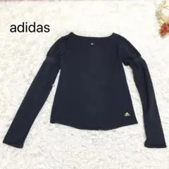 s.2401【アディダス】長袖 カットソー スポーツウェア 吸汗速乾 ブラック