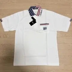 新品保管品　タイトリスト 半袖ポロシャツ 白 M メンズ USA柄　国旗　ゴルフのサムネイル