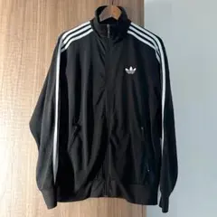 【古着】adidas(アディダス)トレフォイルロゴ トラックジャケット 黒 M