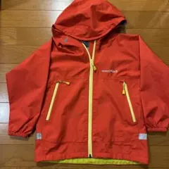 美品　モンベル 赤 120サイズ　レイントラッカー　アウター