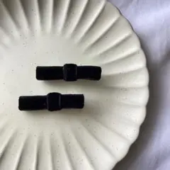 ベロアリボン　ミニクリップ　パッチンピン