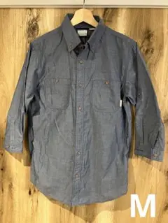 コロンビア　Columbia 七分袖シャツ M デニム ブルー