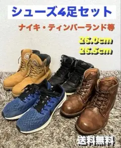 [送料無料　お買得]シューズ4足セット　ナイキ・ティンバーランド等