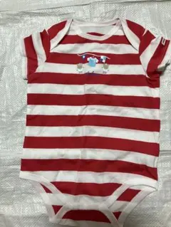 新品未着用　familiar 赤と白のストライプ 半袖ベビー肌着