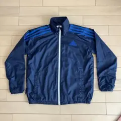防寒adidas ネイビージャケット ストライプ140センチ