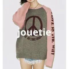 jouetie ジャカードラグランニット／M／グレー ピンク ニット ジュエティ