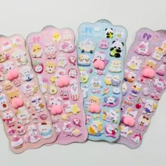 4枚セット　ぷにぷにおしりシールマシュマロ　ボンボンドロップ　3Dシール