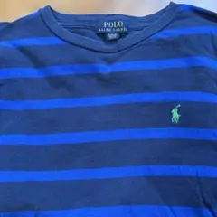 Polo Ralph Lauren ネイビーと青のストライプ Tシャツ 150