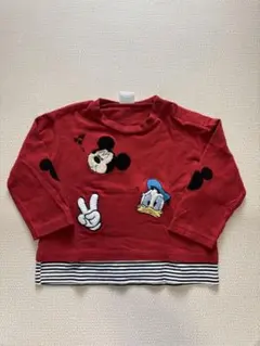 【新品未使用】ミッキー・ドナルド刺繍Tシャツ 90cm