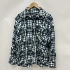 Eddie Bauer グリーン系チェック 長袖シャツ M