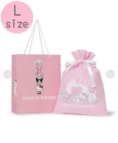 ジェラートピケ sanrio house ギフト巾着&ショッパーセットLサイズ