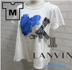 ★美品★ LANVIN en Bleu ホワイトTシャツ レリアン 日本製 M