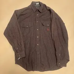 nautica グレー系チェック 長袖シャツ M 90s 小文字タグ