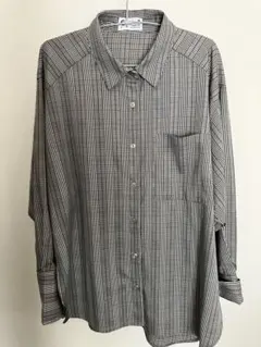 earth music&ecology 長袖シャツ チェック柄 グレー系