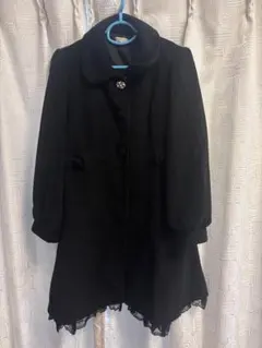 【axes femme】ブラックAラインロングコート レース