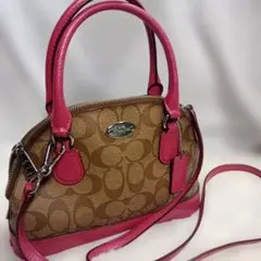 美品✨【COACH シグネチャー 2WAYショルダーバッグ ピンク