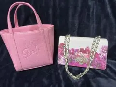 Rady ピンク型押しデザイン トートバッグ&リゾフラチェーンバッグ