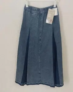 【タグ付き 未使用】デニム 切り替え ケミカル フレア ロングスカート Lサイズ