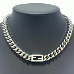 極美品✨ FENDI フェンディ ネックレス バゲット シルバー ロゴ 1964