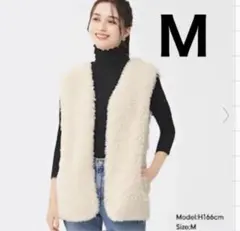M ナチュラル　フェイクファーベスト+E 新品タグ付き