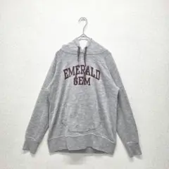 en face トップス トレーナー パーカー フーディー ロゴ グレー L